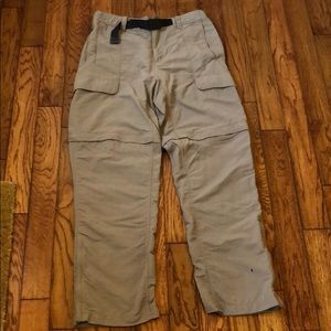 North Face men’s convertible hiking pants khaki